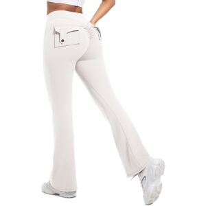 Unbranded (Wide-leg pants-white gray, S) Cargo leggings for women, high-waisted elastic hi Unbranded (Wide-leg pants-white gray, S) Cargo leggings for women, high-waisted elastic hi