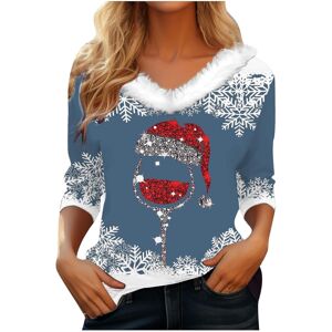 Unbranded (XXL, 001 Blue) Christmas Sweatshirts for Women Ladies Tops Xmas Jumpers Furry V Unbranded (XXL, 001 Blue) Christmas Sweatshirts for Women Ladies Tops Xmas Jumpers Furry V