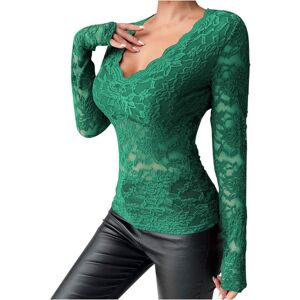 Unbranded (XL, 003* Green) Womens Tops Lace Long Sleeve Tops Slim Fit T Shirts V Neck Flor Unbranded (XL, 003* Green) Womens Tops Lace Long Sleeve Tops Slim Fit T Shirts V Neck Flor