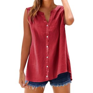 Unbranded (M, 001* Red) Womens Tank Tops Summer Dressy Casual Blouses Cotton Linen Sleevel Unbranded (M, 001* Red) Womens Tank Tops Summer Dressy Casual Blouses Cotton Linen Sleevel