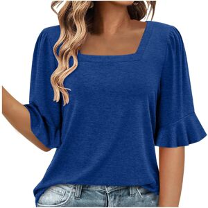 Unbranded (XL, 001* Blue) Summer Tops for Women UK Clearance Ladies Tops Square Neck Short Unbranded (XL, 001* Blue) Summer Tops for Women UK Clearance Ladies Tops Square Neck Short