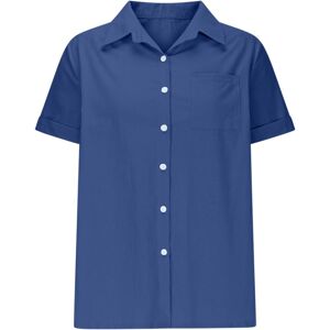 Unbranded (S, 002* Blue) Ladies Tops Clearance Linen Shirts for Women Summer Short Sleeve Unbranded (S, 002* Blue) Ladies Tops Clearance Linen Shirts for Women Summer Short Sleeve