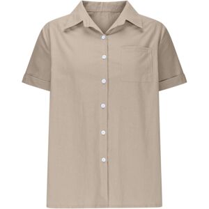 Unbranded (XL, 002* Beige) Ladies Tops Clearance Linen Shirts for Women Summer Short Sleev Unbranded (XL, 002* Beige) Ladies Tops Clearance Linen Shirts for Women Summer Short Sleev