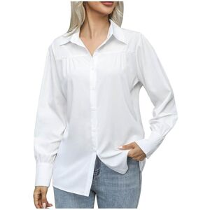 Unbranded (L, 01 White) Ladies Tops Clearance Womens Button Down Long Sleeve Shirts Wrinkl Unbranded (L, 01 White) Ladies Tops Clearance Womens Button Down Long Sleeve Shirts Wrinkl