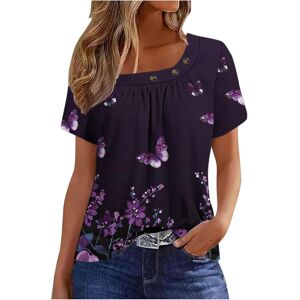 Unbranded (3XL, 026* Purple) Womens Summer Tops Dressy Casual Short Sleeve Pleated T Shirt Unbranded (3XL, 026* Purple) Womens Summer Tops Dressy Casual Short Sleeve Pleated T Shirt