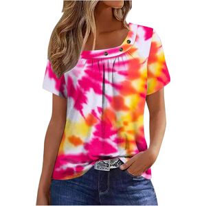 Unbranded (S, 006* Hot Pink) Womens Summer Tops Dressy Casual Short Sleeve Pleated T Shirt Unbranded (S, 006* Hot Pink) Womens Summer Tops Dressy Casual Short Sleeve Pleated T Shirt