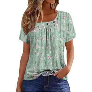 Unbranded (S, 029* Green) Womens Summer Tops Dressy Casual Short Sleeve Pleated T Shirts S Unbranded (S, 029* Green) Womens Summer Tops Dressy Casual Short Sleeve Pleated T Shirts S