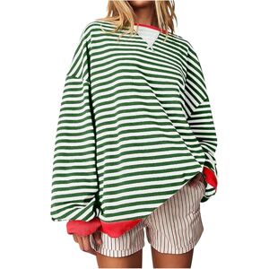 Unbranded (5XL, 006* Green) Womens Tops Clearance Women's Oversized Sweatshirts Striped Pu Unbranded (5XL, 006* Green) Womens Tops Clearance Women's Oversized Sweatshirts Striped Pu