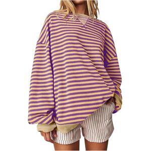 Unbranded (L, 006* Purple) Womens Tops Clearance Women's Oversized Sweatshirts Striped Pul Unbranded (L, 006* Purple) Womens Tops Clearance Women's Oversized Sweatshirts Striped Pul