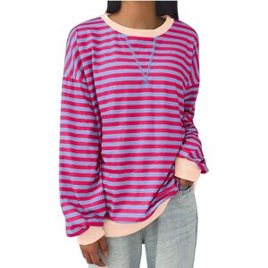 Unbranded (M, 003* Hot Pink) Womens Tops Clearance Women's Oversized Sweatshirts Striped P Unbranded (M, 003* Hot Pink) Womens Tops Clearance Women's Oversized Sweatshirts Striped P