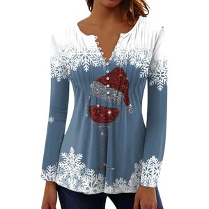 Unbranded (3XL, 001 Blue) Christmas Sweatshirts for Women Long Sleeve Shirts V Neck Button Unbranded (3XL, 001 Blue) Christmas Sweatshirts for Women Long Sleeve Shirts V Neck Button
