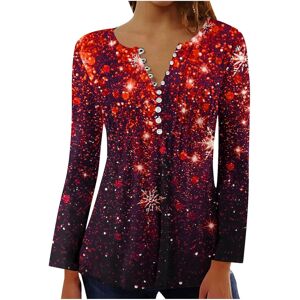Unbranded (3XL, 002 Red) Christmas Sweatshirts for Women Long Sleeve Shirts V Neck Button Unbranded (3XL, 002 Red) Christmas Sweatshirts for Women Long Sleeve Shirts V Neck Button