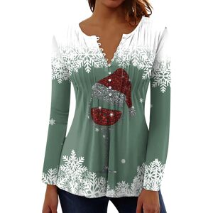 Unbranded (L, 001 Green) Christmas Sweatshirts for Women Long Sleeve Shirts V Neck Button Unbranded (L, 001 Green) Christmas Sweatshirts for Women Long Sleeve Shirts V Neck Button