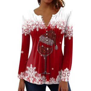 Unbranded (M, 001 Red) Christmas Sweatshirts for Women Long Sleeve Shirts V Neck Button Bl Unbranded (M, 001 Red) Christmas Sweatshirts for Women Long Sleeve Shirts V Neck Button Bl