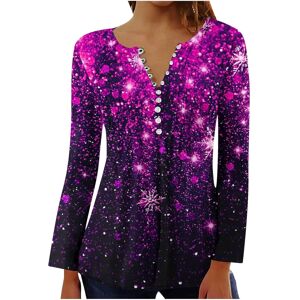 Unbranded (XL, 002 Purple) Christmas Sweatshirts for Women Long Sleeve Shirts V Neck Butto Unbranded (XL, 002 Purple) Christmas Sweatshirts for Women Long Sleeve Shirts V Neck Butto
