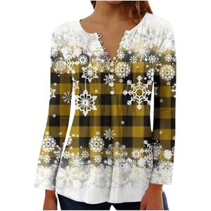 Unbranded (XL, 004 Yellow) Christmas Sweatshirts for Women Long Sleeve Shirts V Neck Butto Unbranded (XL, 004 Yellow) Christmas Sweatshirts for Women Long Sleeve Shirts V Neck Butto