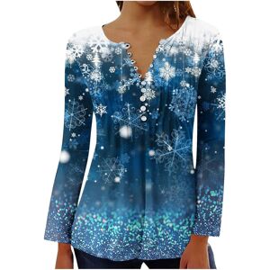 Unbranded (XXL, 003 Blue) Christmas Sweatshirts for Women Long Sleeve Shirts V Neck Button Unbranded (XXL, 003 Blue) Christmas Sweatshirts for Women Long Sleeve Shirts V Neck Button