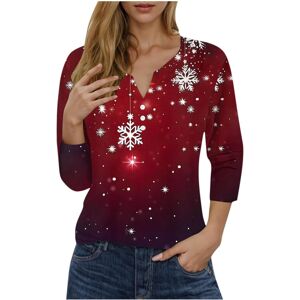 Unbranded (L, 007 Red) Christmas Shirts for Women Xmas Jumpers Trendy 3/4 Sleeve Sweatshir Unbranded (L, 007 Red) Christmas Shirts for Women Xmas Jumpers Trendy 3/4 Sleeve Sweatshir