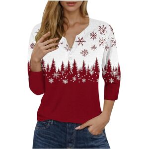 Unbranded (3XL, 004 Red) Christmas Shirts for Women Xmas Jumpers Trendy 3/4 Sleeve Sweatsh Unbranded (3XL, 004 Red) Christmas Shirts for Women Xmas Jumpers Trendy 3/4 Sleeve Sweatsh