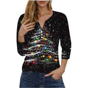 Unbranded (XXL, 001 Black) Christmas Shirts for Women Xmas Jumpers Trendy 3/4 Sleeve Sweat Unbranded (XXL, 001 Black) Christmas Shirts for Women Xmas Jumpers Trendy 3/4 Sleeve Sweat