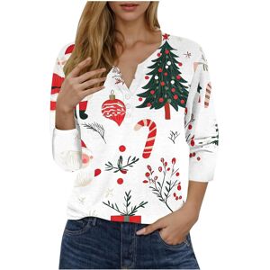 Unbranded (XXL, 002 White) Christmas Shirts for Women Xmas Jumpers Trendy 3/4 Sleeve Sweat Unbranded (XXL, 002 White) Christmas Shirts for Women Xmas Jumpers Trendy 3/4 Sleeve Sweat