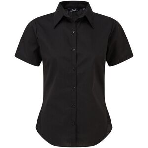 (10, Black) Premier Short Sleeve Poplin Blouse / Plain Work Shirt (10, Black) Premier Short Sleeve Poplin Blouse / Plain Work Shirt