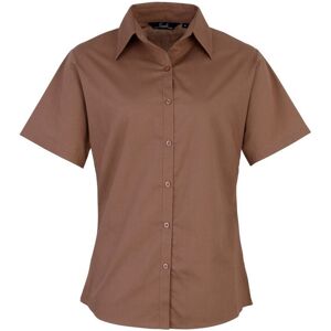 (18, Brown) Premier Short Sleeve Poplin Blouse / Plain Work Shirt (18, Brown) Premier Short Sleeve Poplin Blouse / Plain Work Shirt