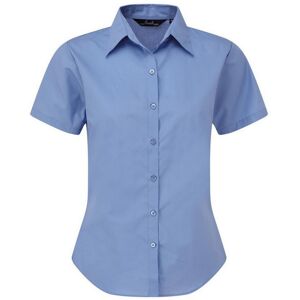 (12, Mid Blue) Premier Short Sleeve Poplin Blouse / Plain Work Shirt (12, Mid Blue) Premier Short Sleeve Poplin Blouse / Plain Work Shirt