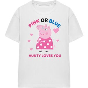 (L, White) Peppa Pig Womens/Ladies Pink Or Blue Aunty Pig Loves You T-Shirt (L, White) Peppa Pig Womens/Ladies Pink Or Blue Aunty Pig Loves You T-Shirt