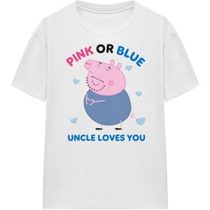 (S, White) Peppa Pig Womens/Ladies Pink Or Blue Uncle Pig Loves You T-Shirt (S, White) Peppa Pig Womens/Ladies Pink Or Blue Uncle Pig Loves You T-Shirt