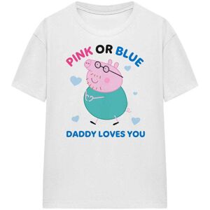 (L, White) Peppa Pig Womens/Ladies Pink Or Blue Daddy Pig Loves You T-Shirt (L, White) Peppa Pig Womens/Ladies Pink Or Blue Daddy Pig Loves You T-Shirt
