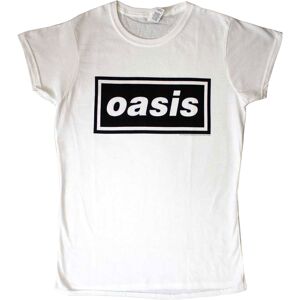 (M, White) Oasis Decca Band Logo Skinny Fit T Shirt (M, White) Oasis Decca Band Logo Skinny Fit T Shirt
