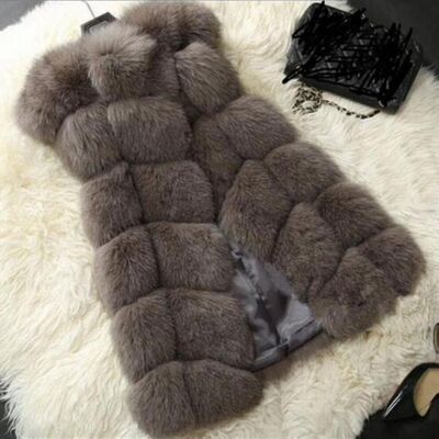 Unbranded (Coffee, 4XL) Women Faux Fur Waistcoat Gilet Body Warmer Sleeveless Jacket Coat_ Unbranded (Coffee, 4XL) Women Faux Fur Waistcoat Gilet Body Warmer Sleeveless Jacket Coat_