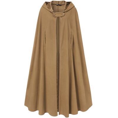 Maxpower (Khaki, 4XL) Women Stylish Long Cape Cloak Hooded Wool Blend Cloak Coat Autumn H Maxpower (Khaki, 4XL) Women Stylish Long Cape Cloak Hooded Wool Blend Cloak Coat Autumn H