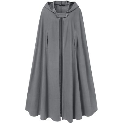 Maxpower (GRAY, XXXL) Women Stylish Long Cape Cloak Hooded Wool Blend Cloak Coat Autumn H Maxpower (GRAY, XXXL) Women Stylish Long Cape Cloak Hooded Wool Blend Cloak Coat Autumn H