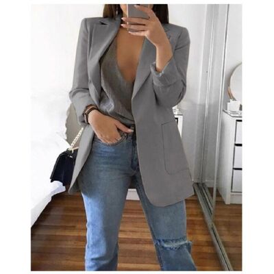 Unbranded (Gray, XXL) Women Loose Lapel Turndowncollar Long Sleeve Casual Women Blazer Out Unbranded (Gray, XXL) Women Loose Lapel Turndowncollar Long Sleeve Casual Women Blazer Out
