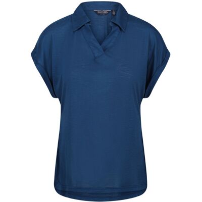 (12 UK, Blue Opal) Regatta Womens/Ladies Lupine Collared T-Shirt (12 UK, Blue Opal) Regatta Womens/Ladies Lupine Collared T-Shirt