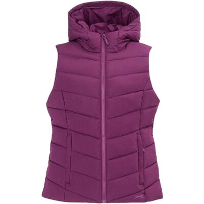 (16 UK, Plum) Slazenger Womens/Ladies Polyester Padded Gilet (16 UK, Plum) Slazenger Womens/Ladies Polyester Padded Gilet
