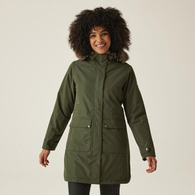 (14, Dark Khaki) Regatta Womens Sabinka II Fur Trim Hood Waterproof Parka Jacket (14, Dark Khaki) Regatta Womens Sabinka II Fur Trim Hood Waterproof Parka Jacket