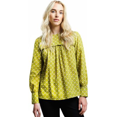 (10, Mustard) Regatta Womens Orla Kiely Bold Print Long Sleeve Bib Collar Blouse (10, Mustard) Regatta Womens Orla Kiely Bold Print Long Sleeve Bib Collar Blouse