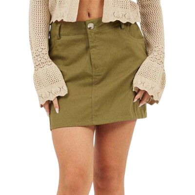 (12 UK, Khaki Green) Brave Soul Womens/Ladies Denim Cargo Pocket Mini Skirt (12 UK, Khaki Green) Brave Soul Womens/Ladies Denim Cargo Pocket Mini Skirt