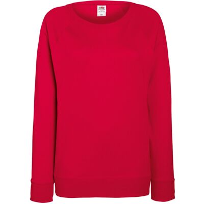 Fruit Of The Loom Red Ladies Lightweight Raglan Sweatshirt - Sweatshirt Fruit Of The Loom Red Ladies Lightweight Raglan Sweatshirt - Sweatshirt
