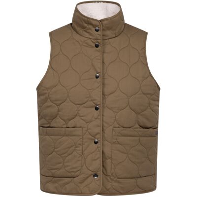 (18, Light Khaki) Trespass Womens Sherpa Lined Padded Gilet - Edwina (18, Light Khaki) Trespass Womens Sherpa Lined Padded Gilet - Edwina