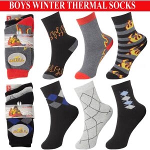 Unbranded (4-6.5) 3 Pairs Boys Thermal Socks Kids Thick Boot Sock Unbranded (4-6.5) 3 Pairs Boys Thermal Socks Kids Thick Boot Sock