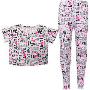 a2zkids (9-10 Years, Crop & Legging Set) Girls Crop Top I Love Paris Print Two Piece Set a2zkids (9-10 Years, Crop & Legging Set) Girls Crop Top I Love Paris Print Two Piece Set