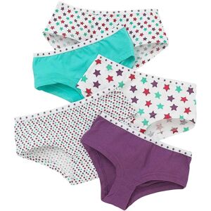 (5-6 Years, Green) Just Essentials Girls Back To School 5 Pack Star Print Hipste (5-6 Years, Green) Just Essentials Girls Back To School 5 Pack Star Print Hipste
