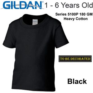 (2XL / 6T / 5-6 YO) Gildan Black T-SHIRT Tee Baby Toddler Youth Unisex Boy Girl (2XL / 6T / 5-6 YO) Gildan Black T-SHIRT Tee Baby Toddler Youth Unisex Boy Girl