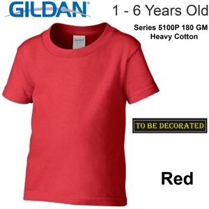 (Medium / 3T / 2-3 YO) Gildan Red T-SHIRT Tee Baby Toddler Youth Kids Boy Girl H (Medium / 3T / 2-3 YO) Gildan Red T-SHIRT Tee Baby Toddler Youth Kids Boy Girl H
