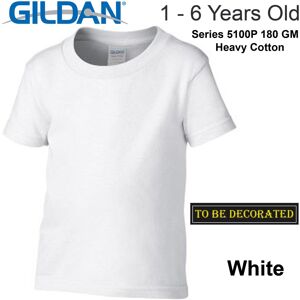 (XL / 5T / 4-5 YO) Gildan White T-SHIRT Tee Baby Toddler Youth Kids Boy Girl Cot (XL / 5T / 4-5 YO) Gildan White T-SHIRT Tee Baby Toddler Youth Kids Boy Girl Cot