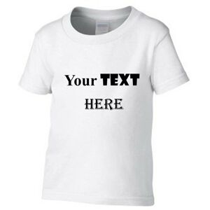 Gildan (White, Large / 4T / 3-4 YO) Personalised Customised Boys Girls Kids Custom Prin Gildan (White, Large / 4T / 3-4 YO) Personalised Customised Boys Girls Kids Custom Prin
